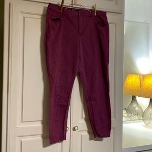 Red wine colored jeggings